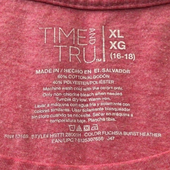 Time and Tru Pink T-Shirt - Picture 3 of 5